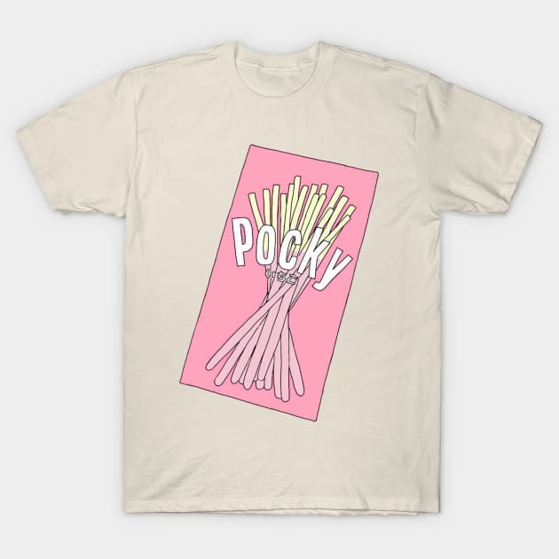 Kawaii Strawberry Pocky T-Shirt by PeachPantone